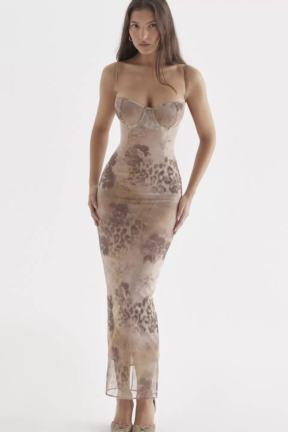 House of CB 'Aiza' Cream Floral Print Maxi Dress Cheap