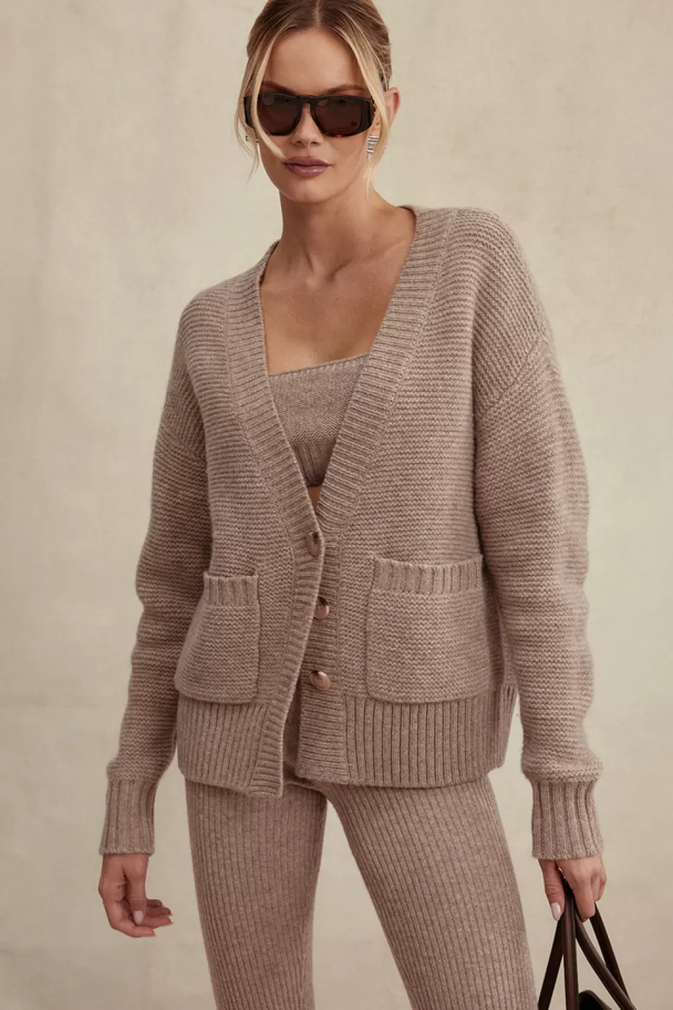 House of CB 'Alara' Barley Chunky Natural Wool Cardigan Cheap