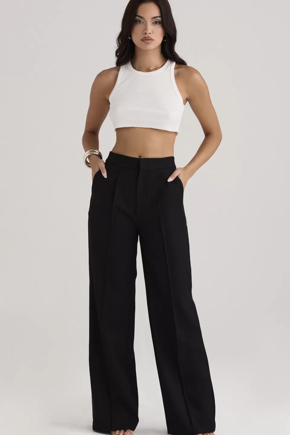 House of CB 'Alivia' Black Loose Fit Trousers Online