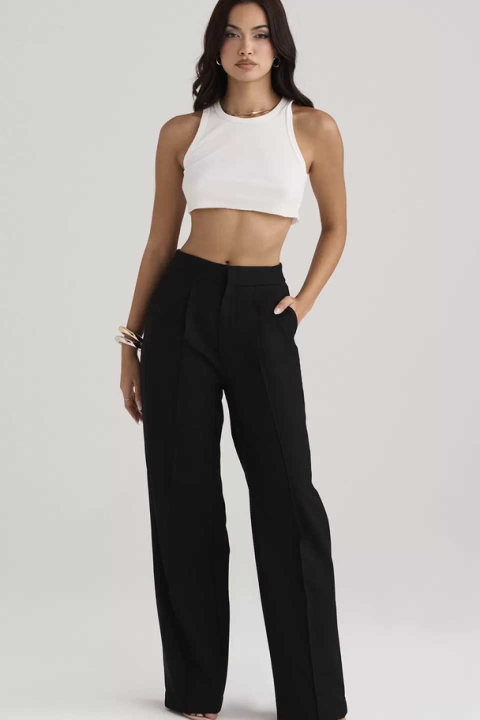House of CB 'Alivia' Black Loose Fit Trousers Online
