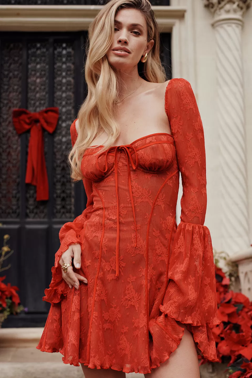 House of CB 'Analissa' Scarlet Lace Corset Dress Hot