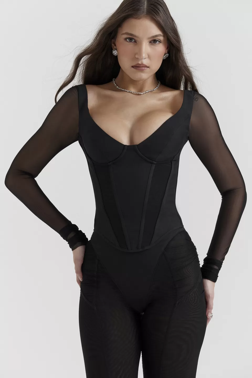 House of CB 'Araminta' Black Long Sleeve Corset Store
