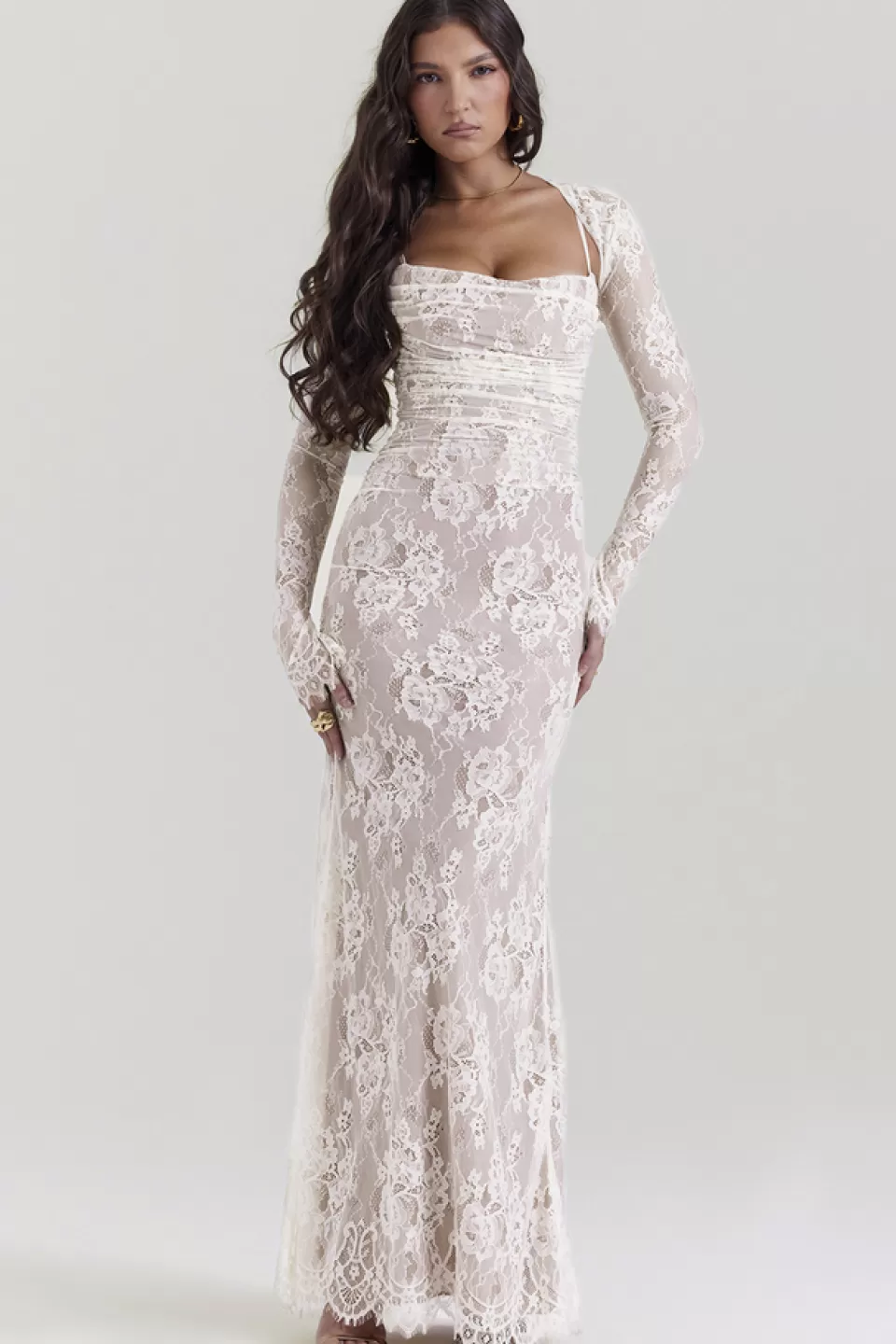 House of CB 'Artemis' Vintage Cream Lace Maxi Dress Flash Sale