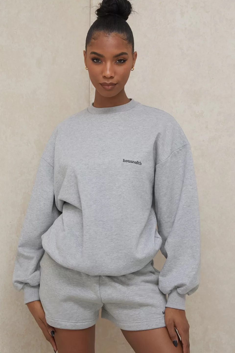 House of CB 'Auden' Grey Jersey Track Shorts Best Sale