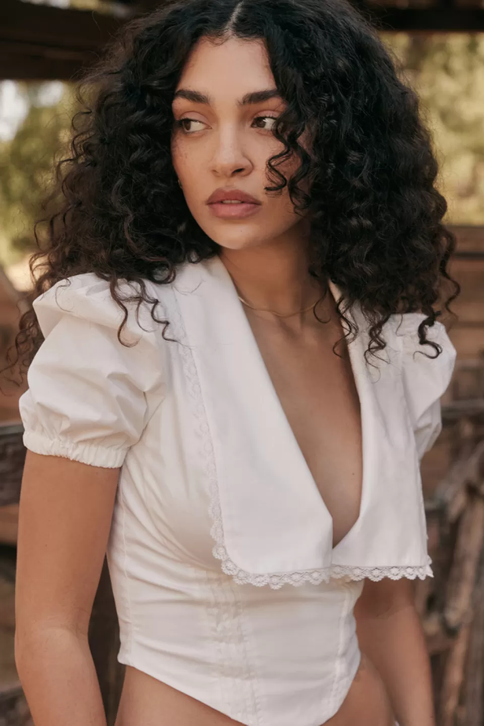 House of CB 'Augusta' White Pin Tuck Top Best Sale