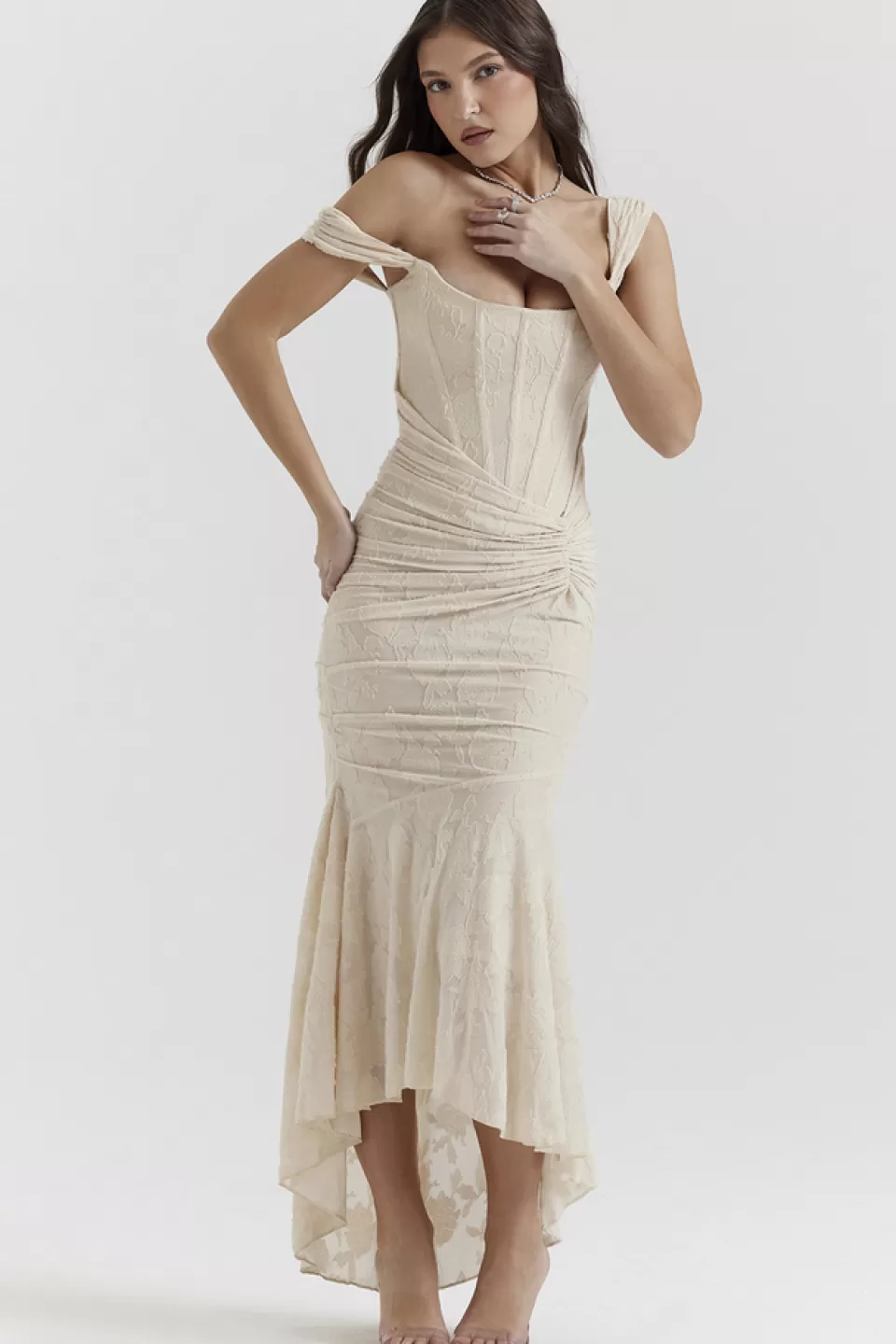 House of CB 'Cesca' Vintage Cream Floral Maxi Dress Flash Sale