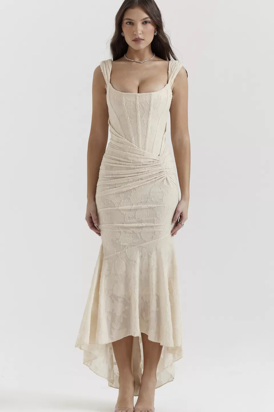 House of CB 'Cesca' Vintage Cream Floral Maxi Dress Flash Sale