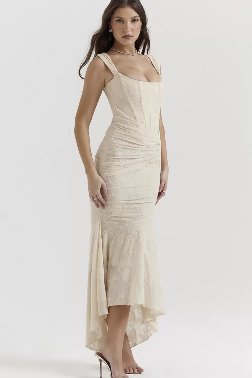 House of CB 'Cesca' Vintage Cream Floral Maxi Dress Flash Sale