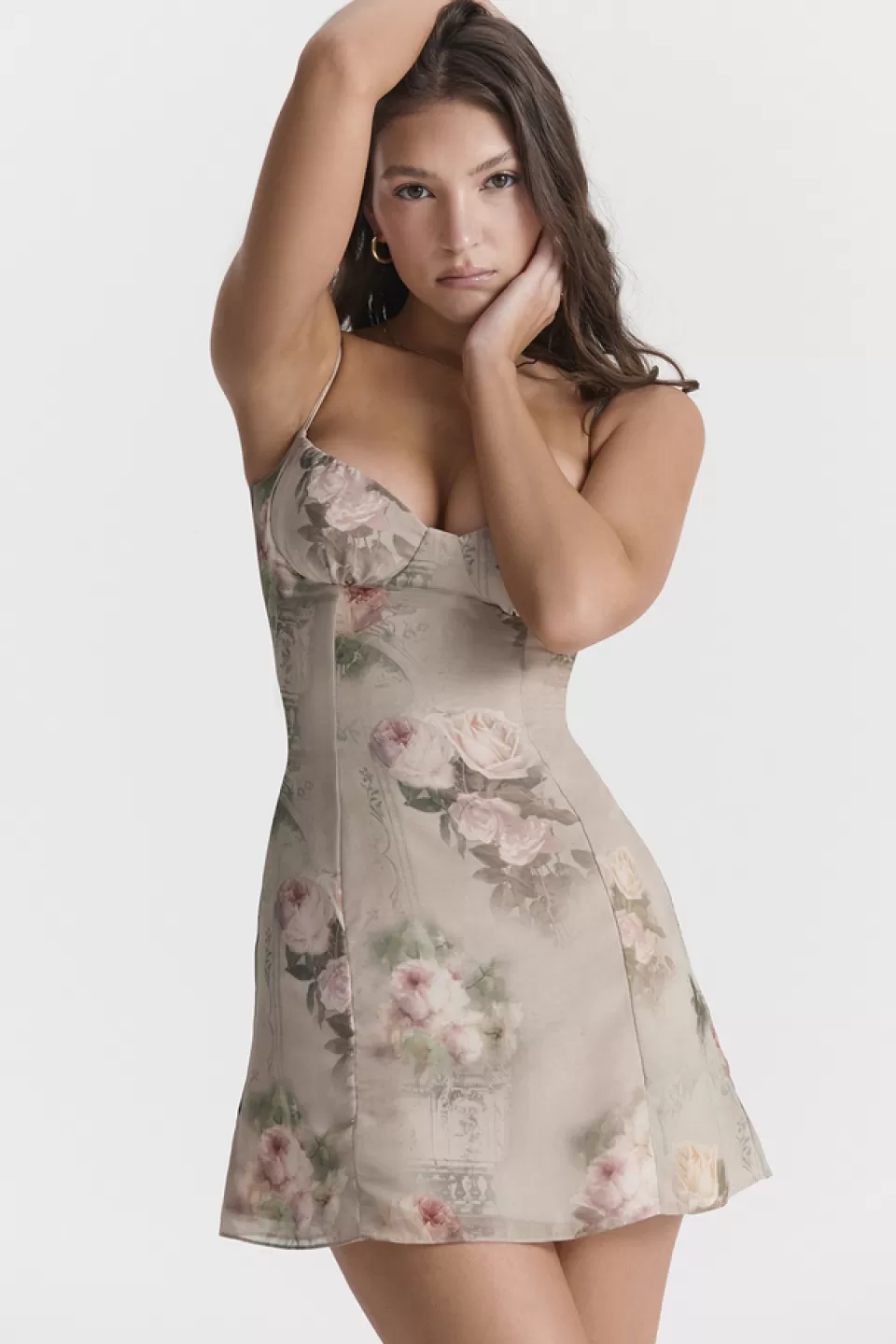 House of CB 'Christiana' Vintage Floral Mini Dress Hot