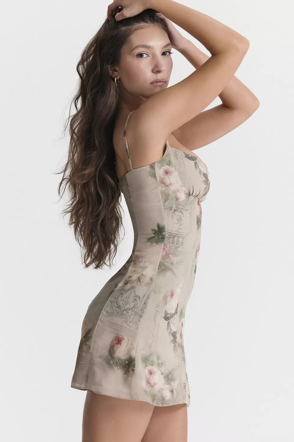 House of CB 'Christiana' Vintage Floral Mini Dress Hot