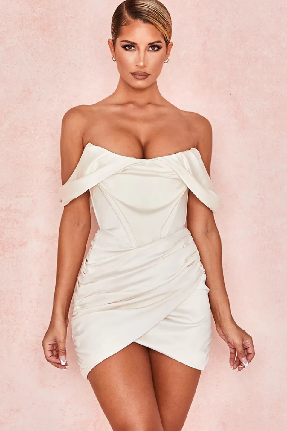 House of CB 'Coraline' Ivory Satin Corset Dress New