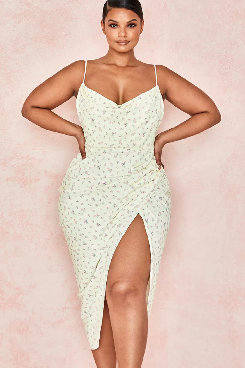 House of CB 'Daniella' Lemon Floral Balcony Corset Dress Discount