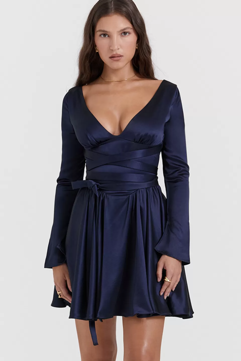 House of CB 'Dominique' Navy Plunge Mini Dress Store