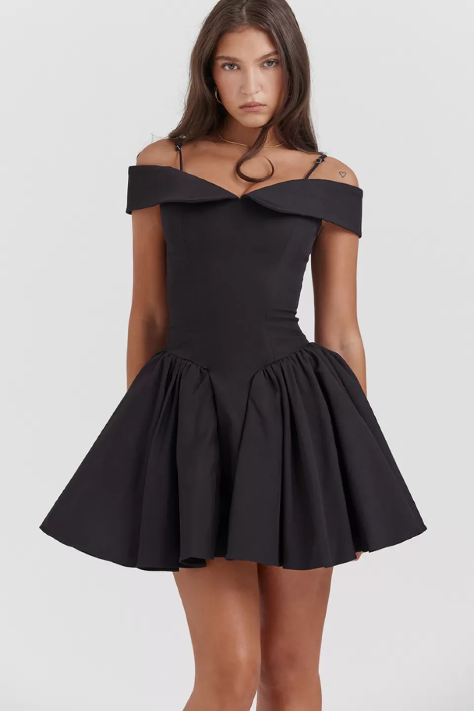House of CB 'Elida' Black Off Shoulder Mini Dress Fashion