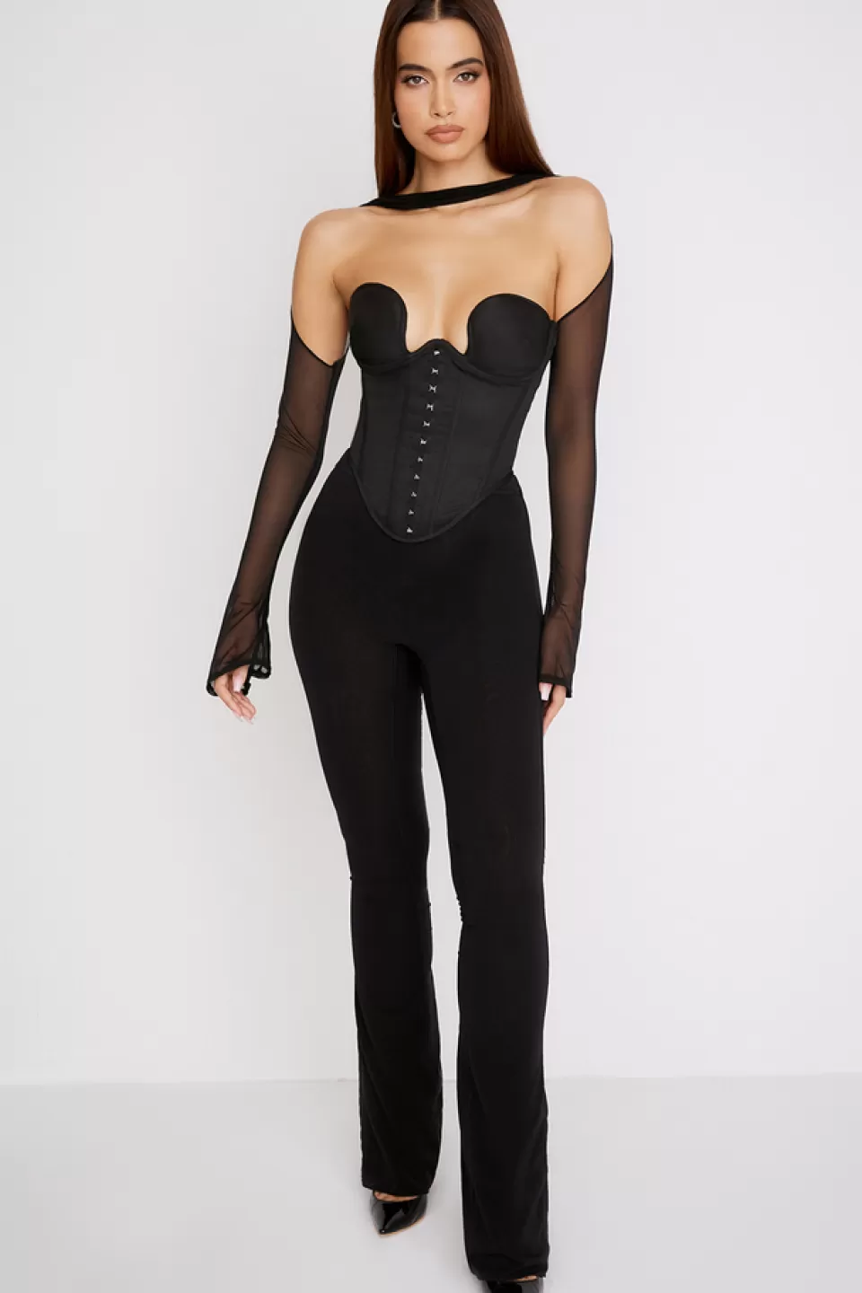 House of CB 'Erin' Black Mesh Trousers Best Sale