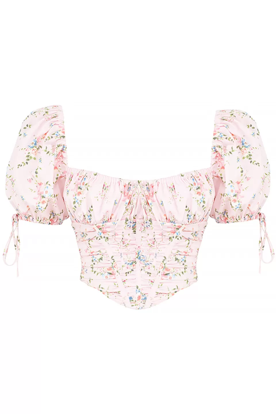 House of CB 'Gracie' Pink Floral Puff Sleeve Corset Top Cheap