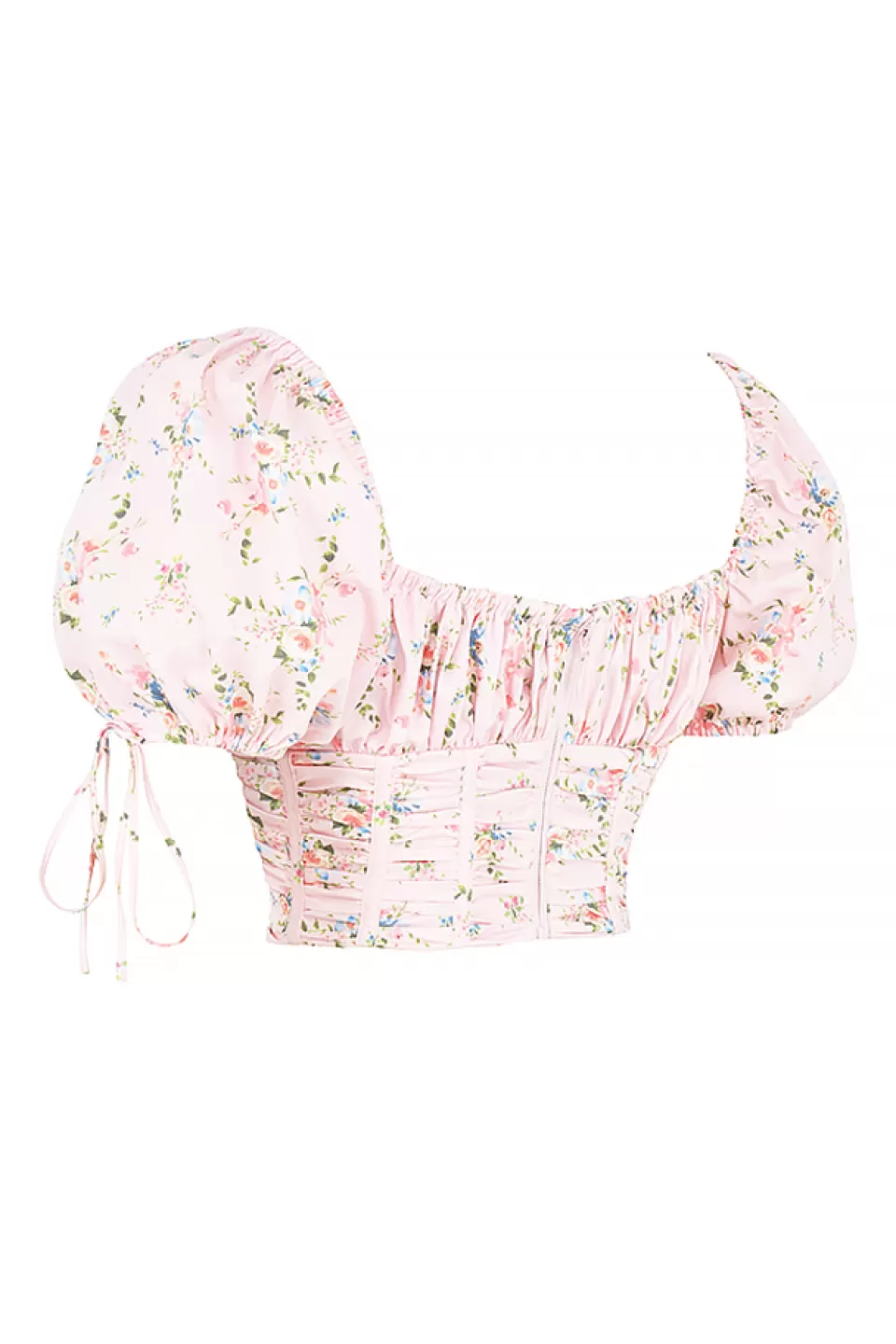 House of CB 'Gracie' Pink Floral Puff Sleeve Corset Top Cheap