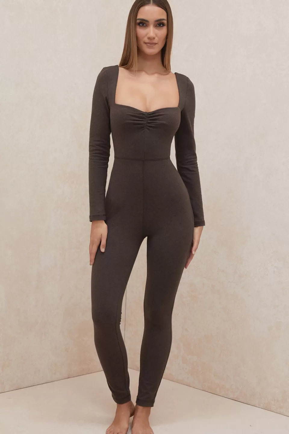 House of CB 'Jazlyn' Chocolate Loungewear Jumpsuit Cheap