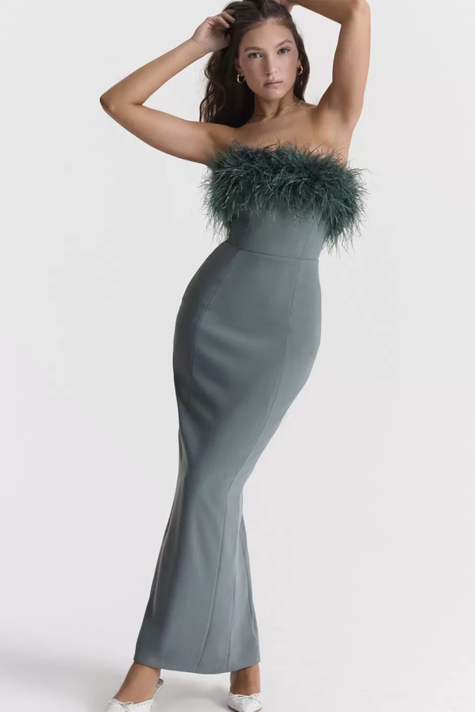 House of CB 'Juliene' Eucalyptus Maxi Dress Discount