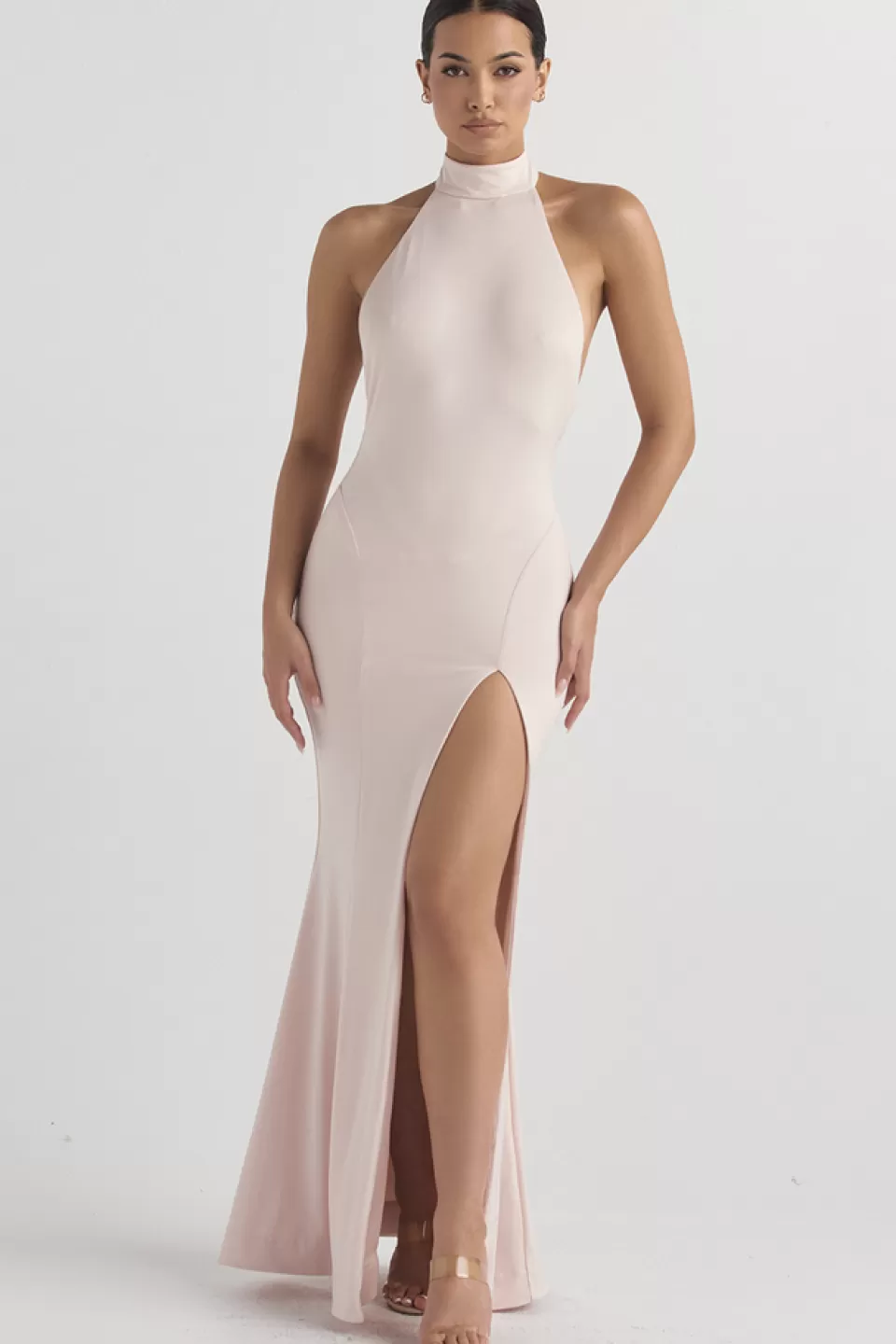 House of CB 'Juliette' Blush Halter Gown Online