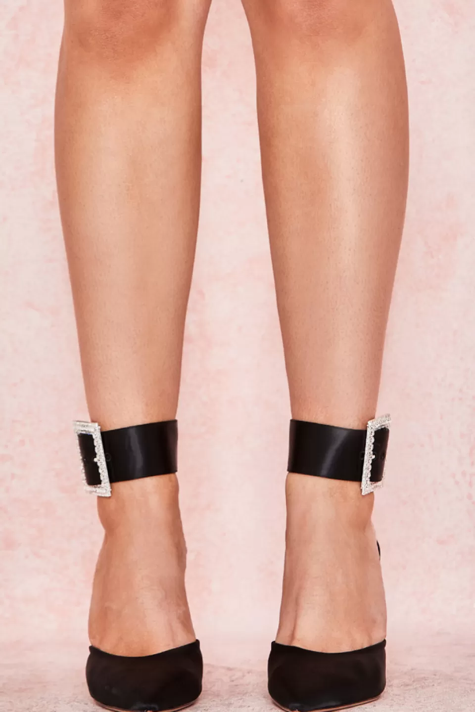 House of CB 'Krista' Black Crystal Buckle Pumps Sale
