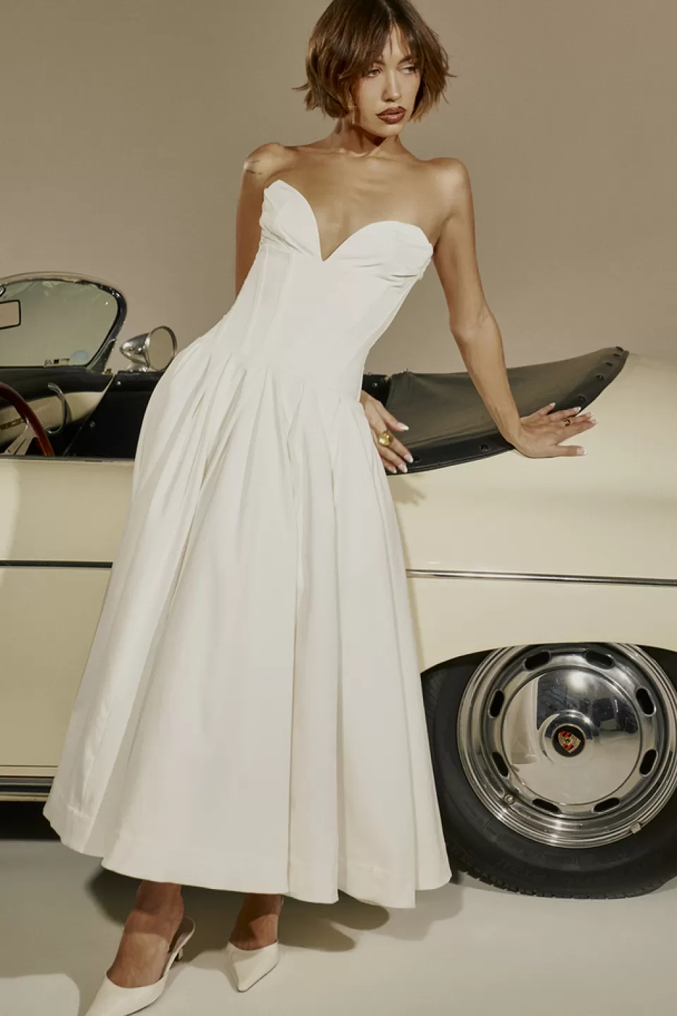 House of CB 'Lady' White Strapless Midi Dress Best