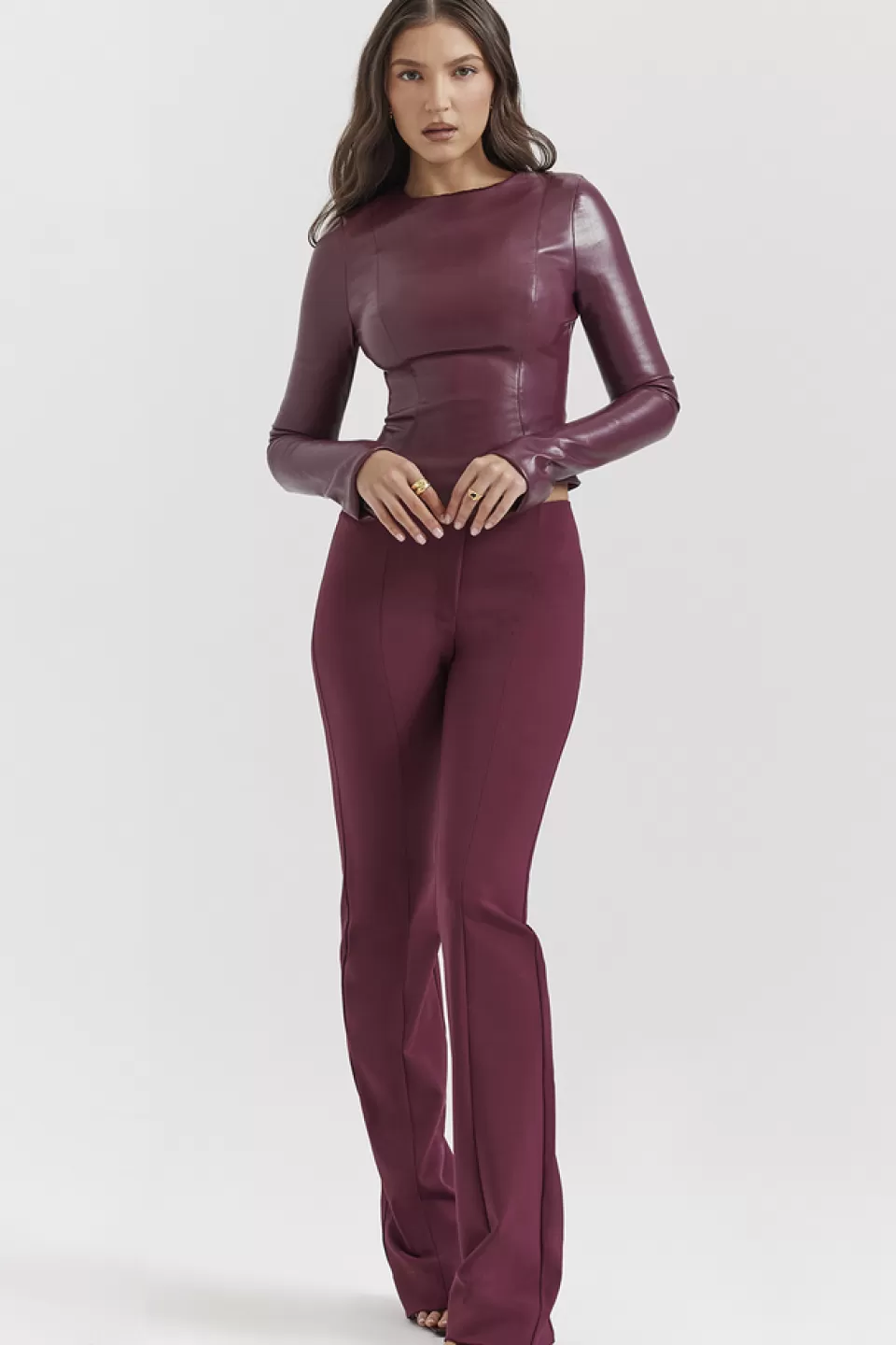 House of CB 'Lillie' Wine Trousers Cheap