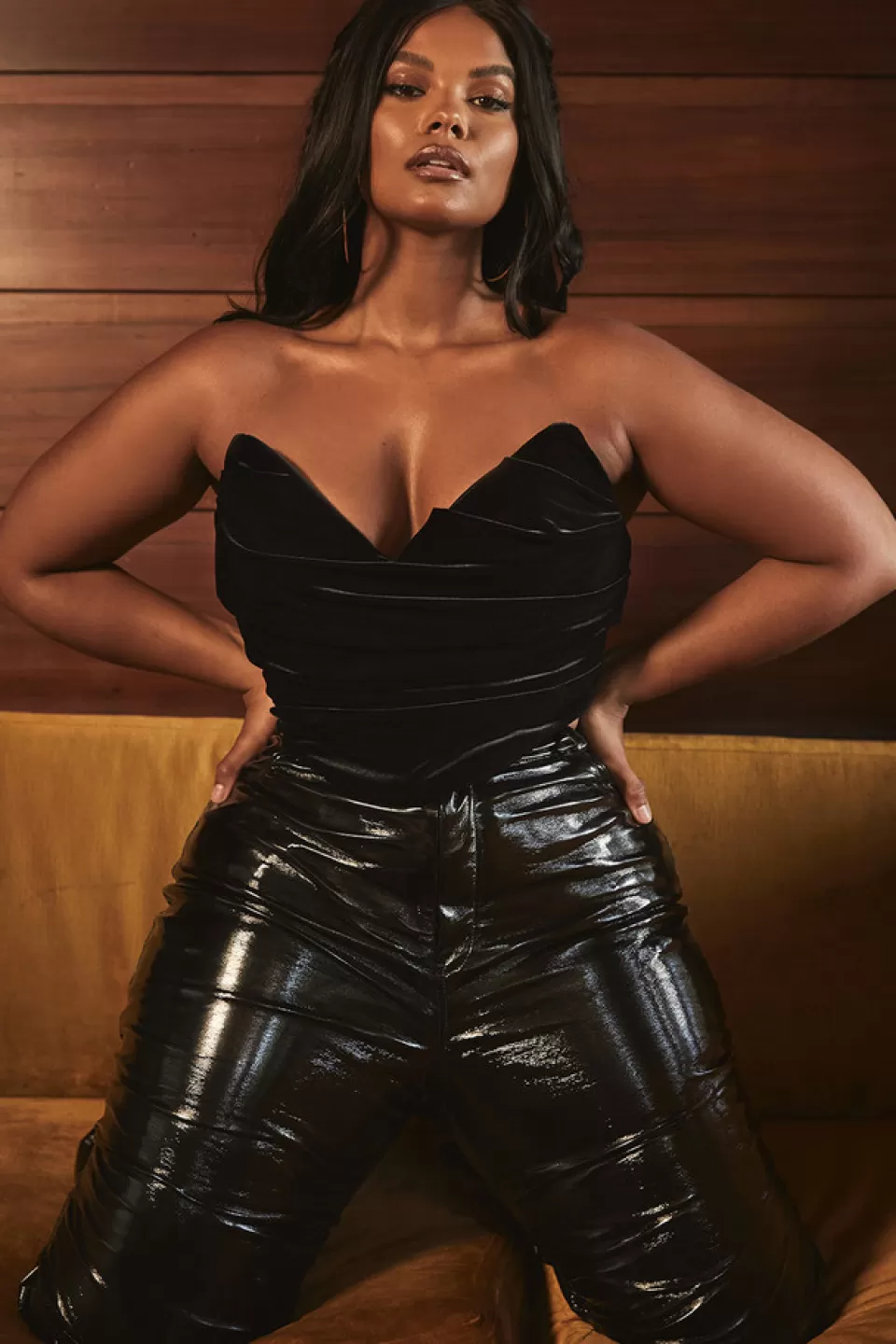 House of CB 'Marina' Black Velvet Draped Corset Store