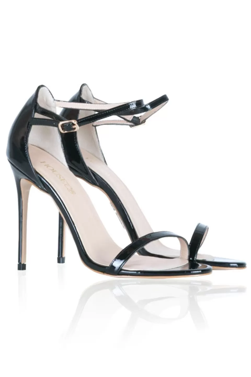 House of CB 'MARIVEL' Black Patent Leather Sandals Clearance