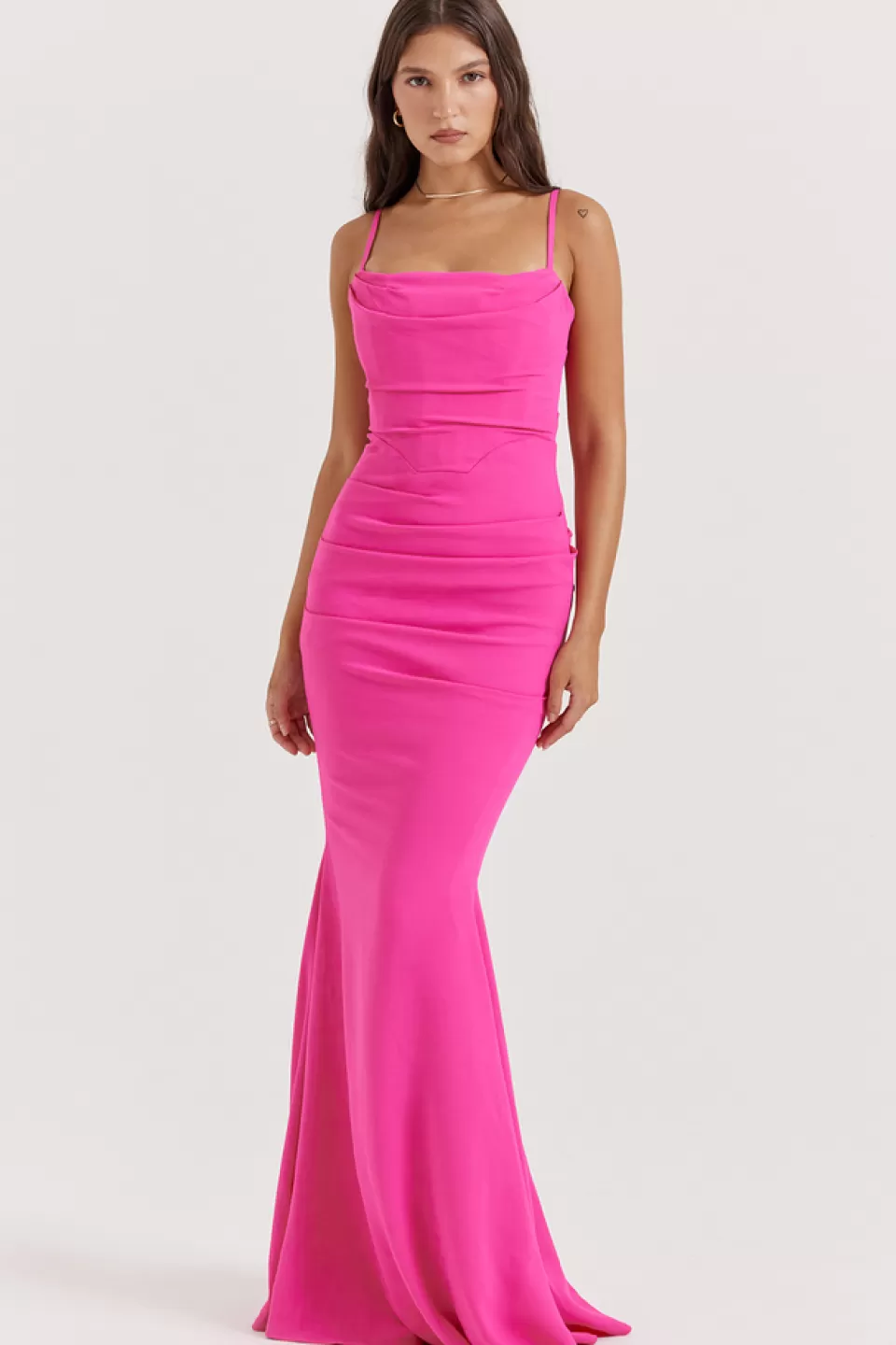 House of CB 'Milena' Hot Pink Corset Maxi Dress Cheap
