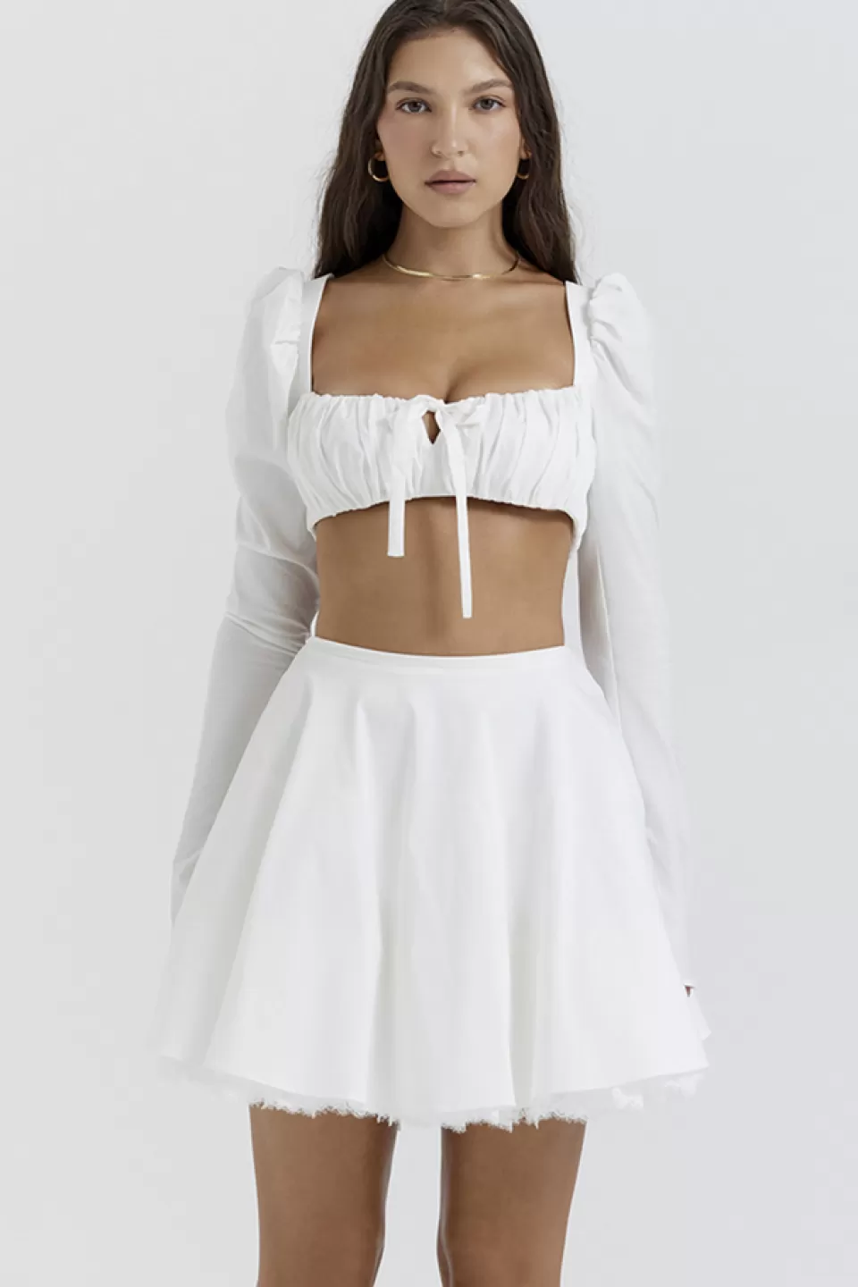 House of CB 'Nahla' White Bow Mini Skirt Outlet