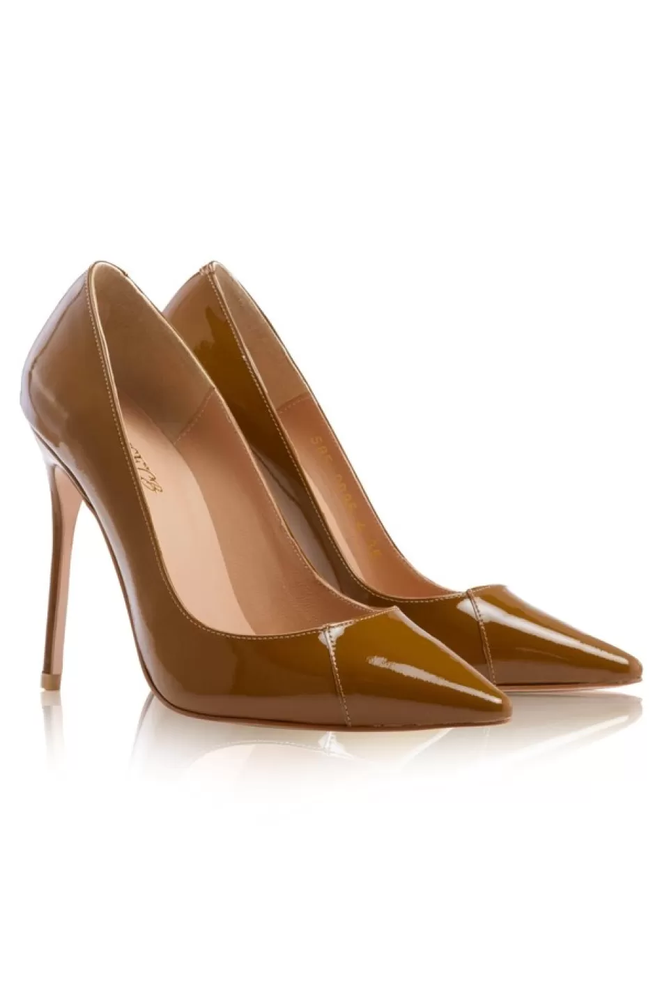 House of CB 'PARIS' 4' Tan Patent Leather Pointy Toe Heels New