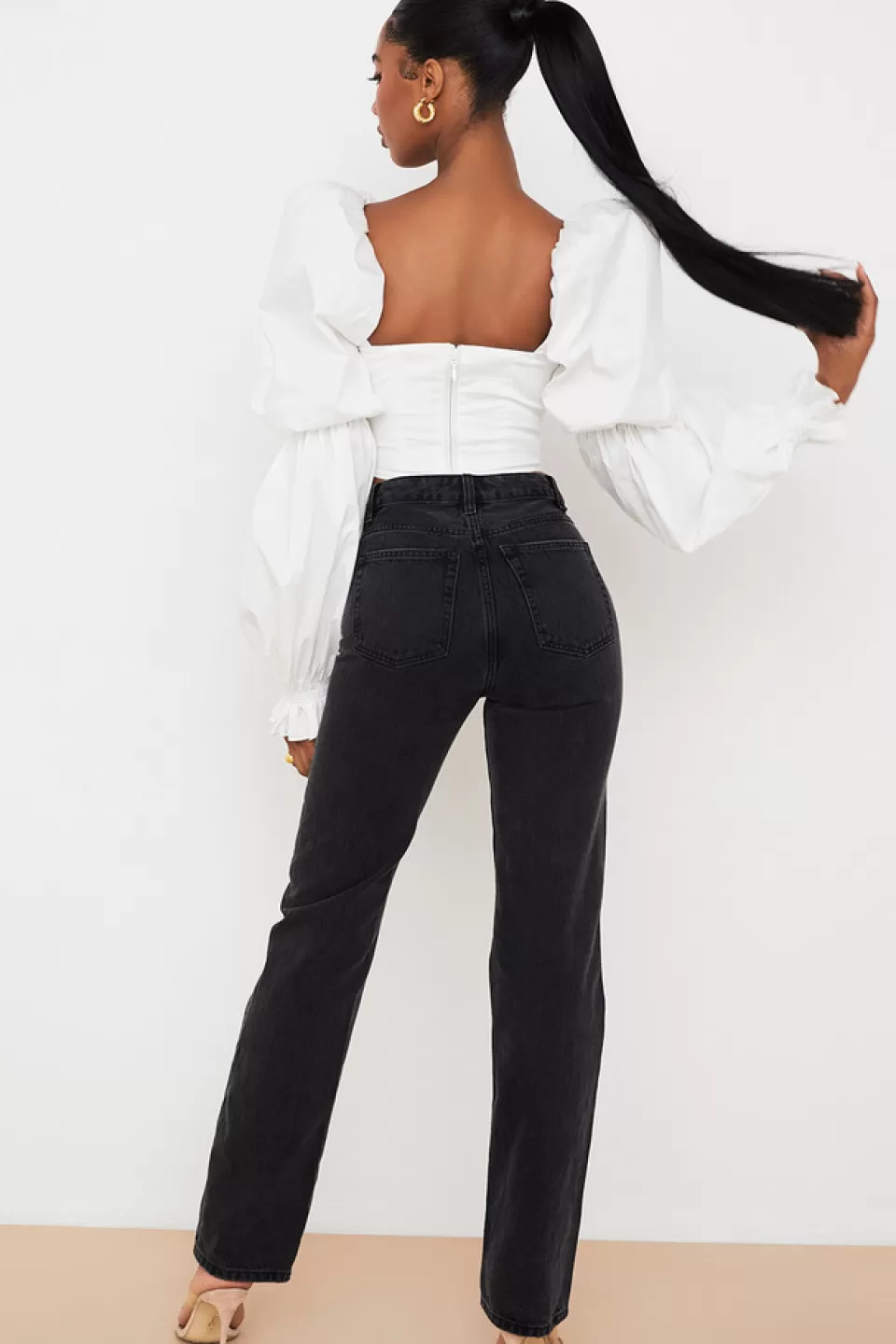 House of CB 'Yara' Black Vintage Fit High Waist Jeans Fashion